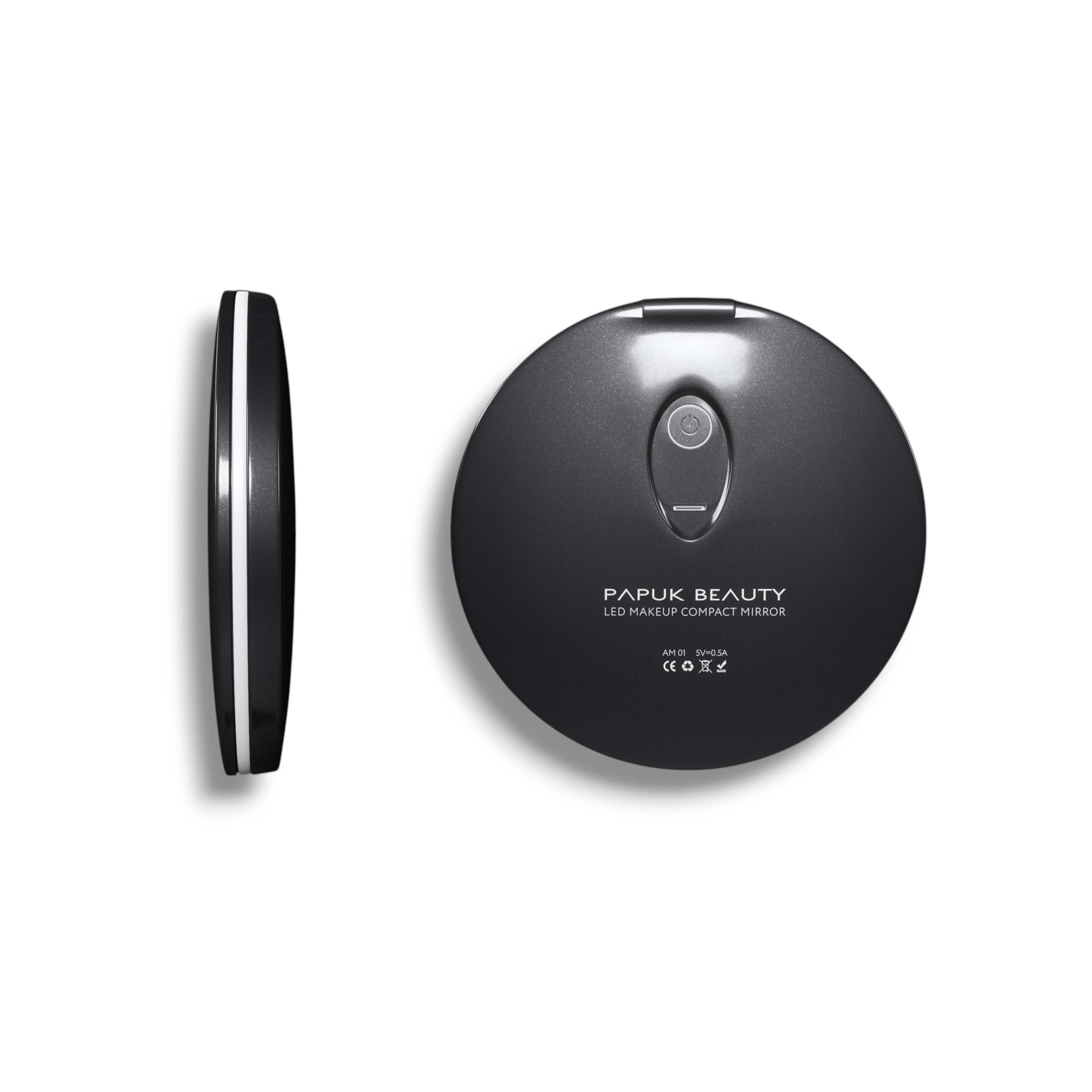 Косметическое зеркало с LED-подсветкой, черное